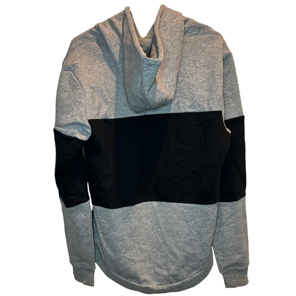 Adidas Men's Colorblock Fleece Hoodie Grey Black White Mountain Logo Size Medium